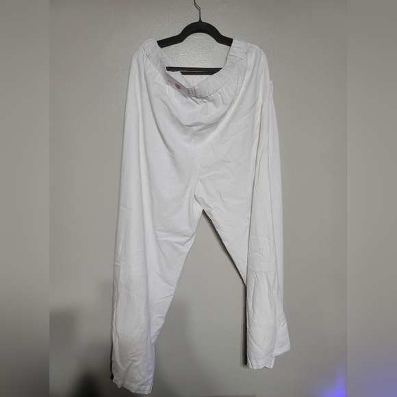 Liz Claiborne Plus Linen High Rise Wide Leg Flat Front Pant 16W White Oversized - Picture 6 of 9